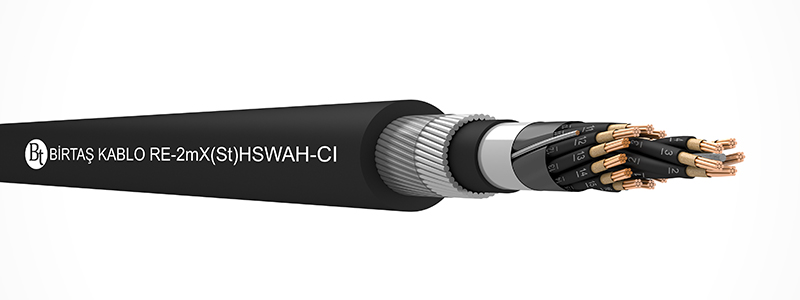 RE-m2X(St)HSWAH-CI   90°C / 500 V Cu/MT/XLPE/OSCR/LSZH/SWA/LSZH/MC